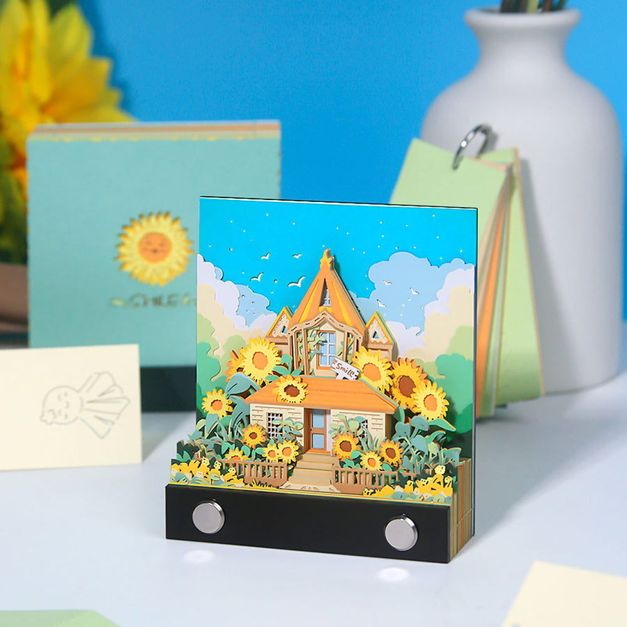 Bloc-notes 3D Ville de Tournesols en papier – photo 1