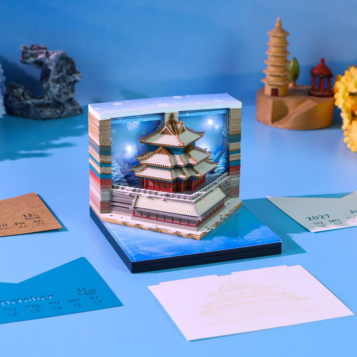Pagode enneigée