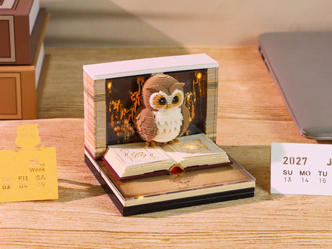 Calendrier 3D Chouette magique 2027 avec lumière