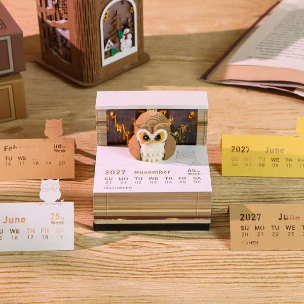 Calendrier 3D Chouette magique 2027 avec lumière – photo 2 sur 7