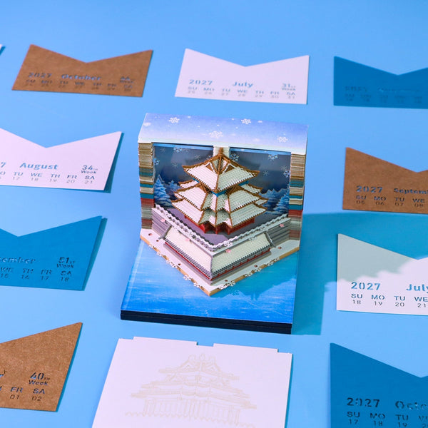Calendrier 3D Pagode enneigée en papier – photo 4